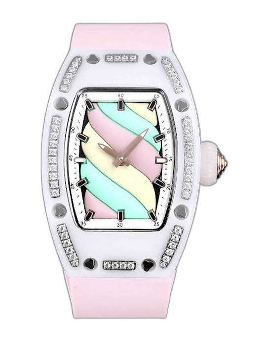 Swiss Replica Richard Mille RM 07-01 Bonbon Collection Pink Marshmallow – Diamond Ceramic Case, Ladies Luxury Watch