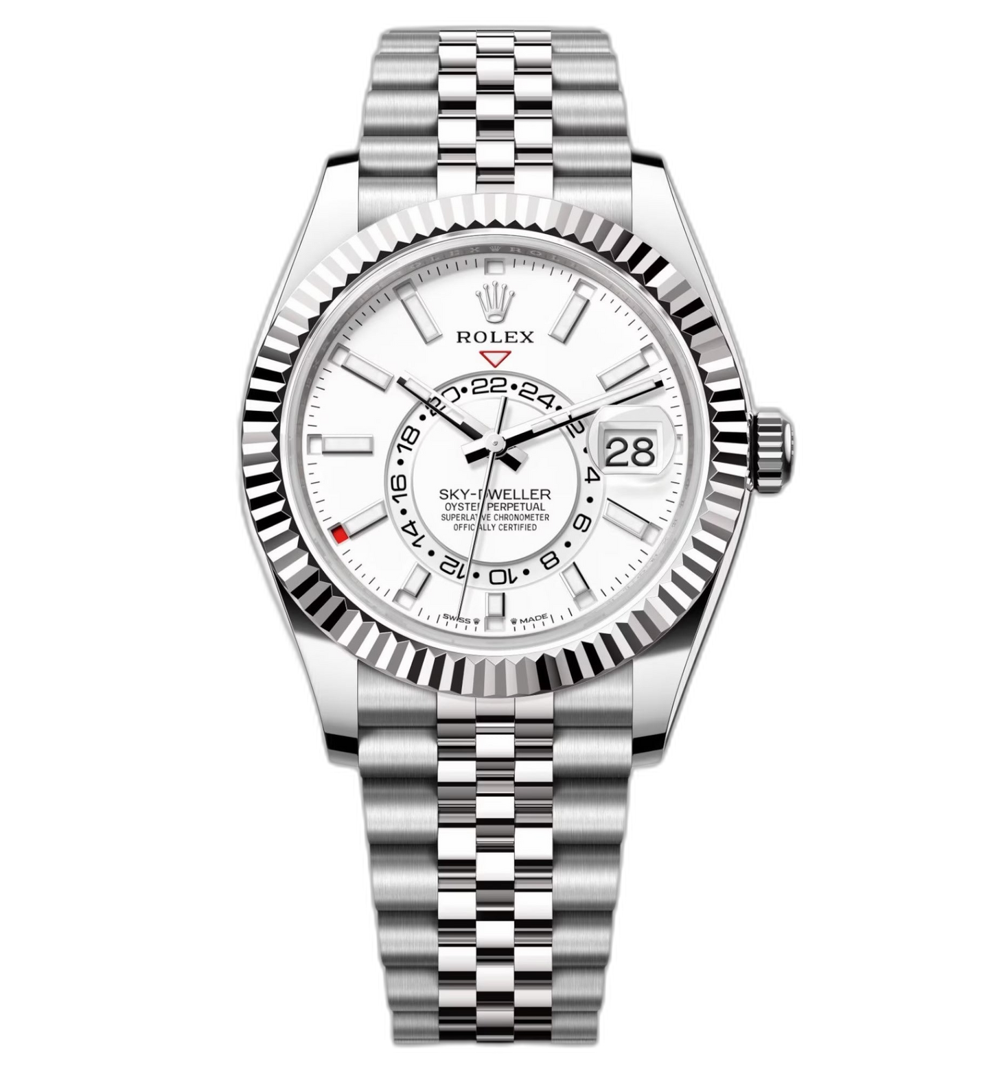 Rolex Sky-Dweller White Dial 43 mm Metal Bracelet Men's Watch (Ref. 015)