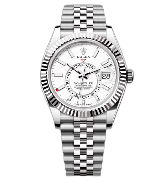 Rolex Sky-Dweller White Dial 43 mm Metal Bracelet Men's Watch (Ref. 015)