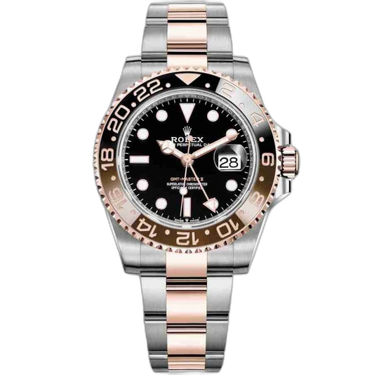 Rolex GMT-Master II Black Dial Metal Bracelet Men's Watch (Ref. 010)