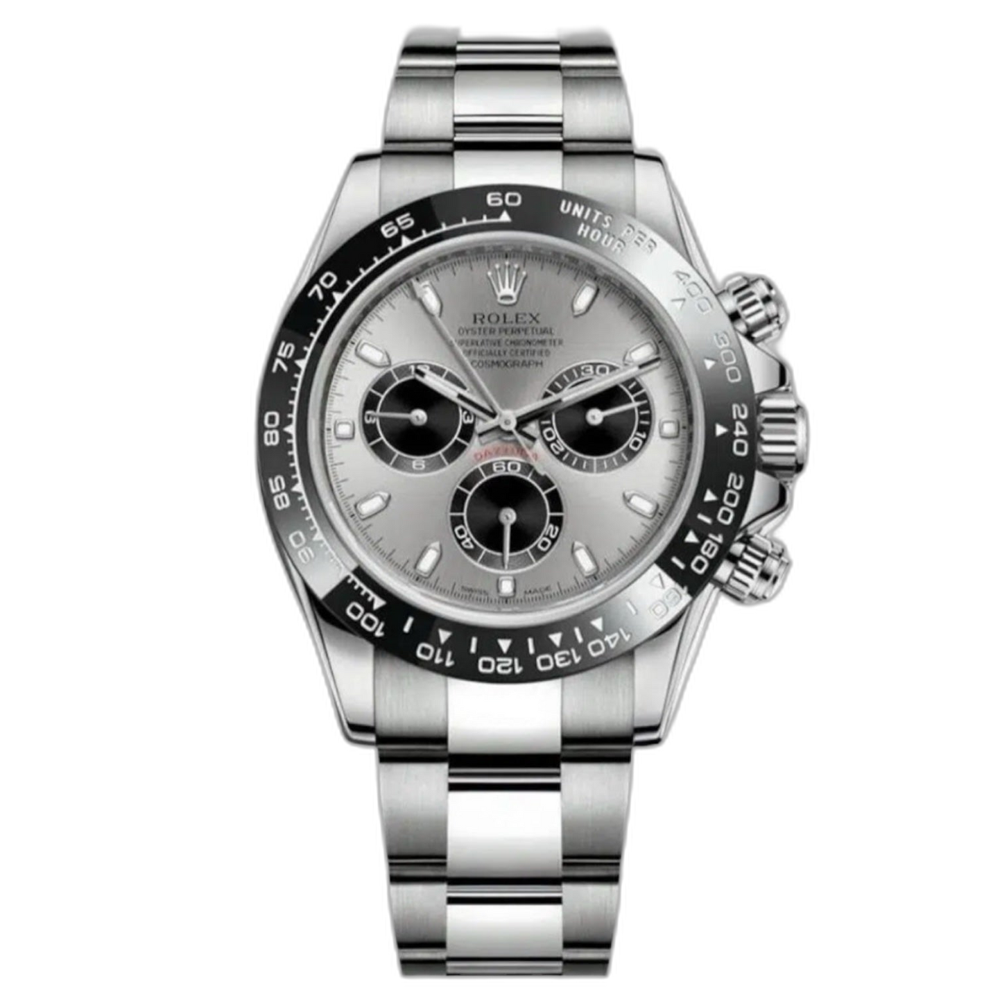 Rolex Daytona Gray Dial 43 mm Metal Bracelet Men's Watch