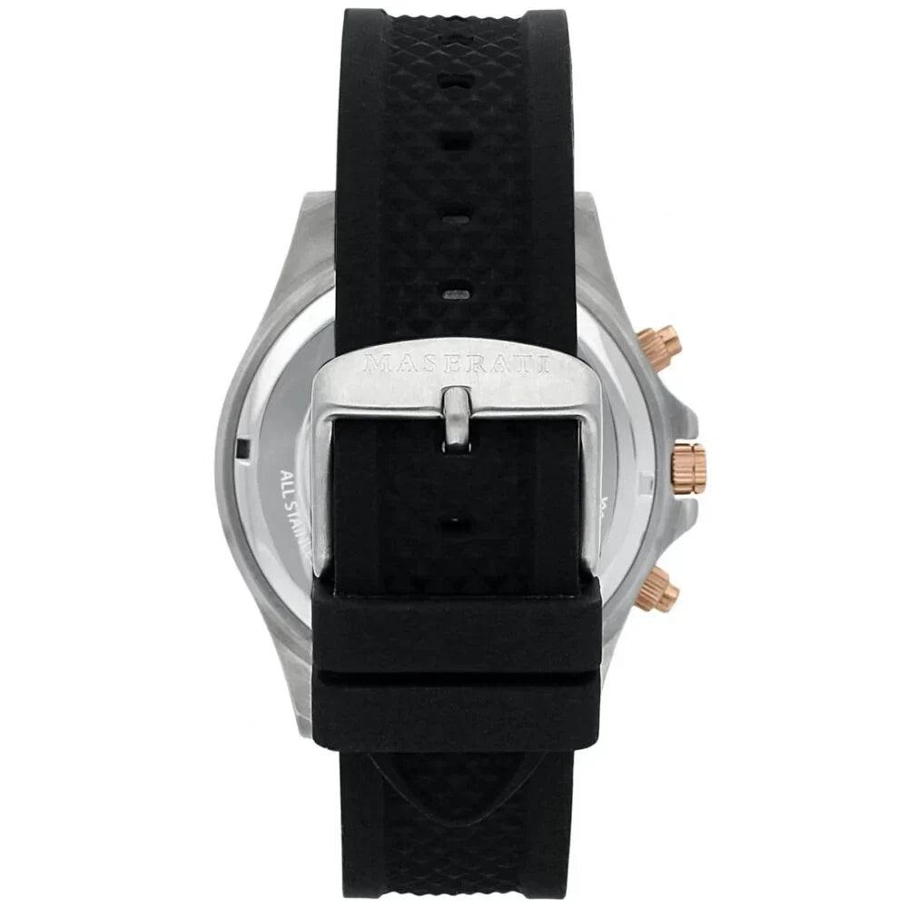 Maserati Black Dial 44 mm Rubber Strap Men's Watch R8871640002