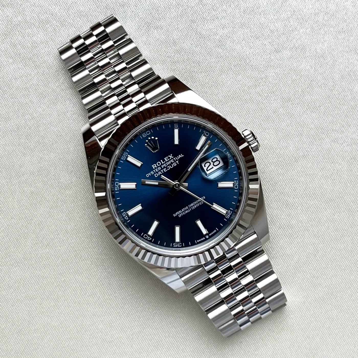 Rolex Datejust Blue Dial 41 mm Metal Bracelet Men's Watch