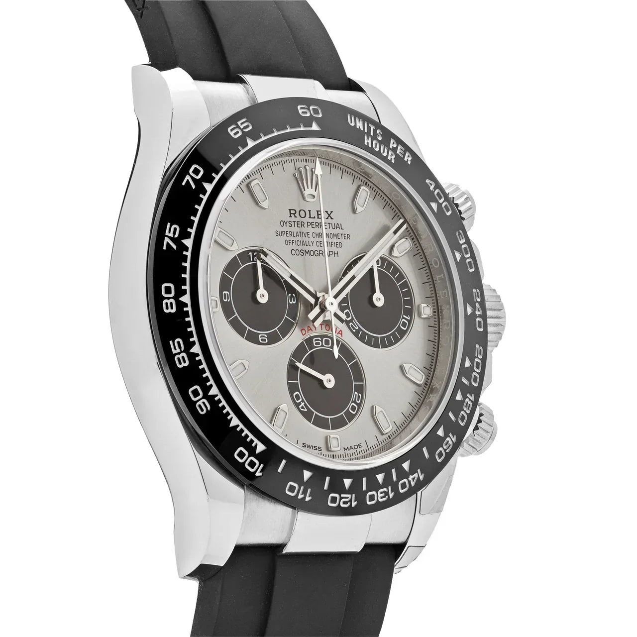 Rolex Daytona Rubber Silver Dial Men's Watch