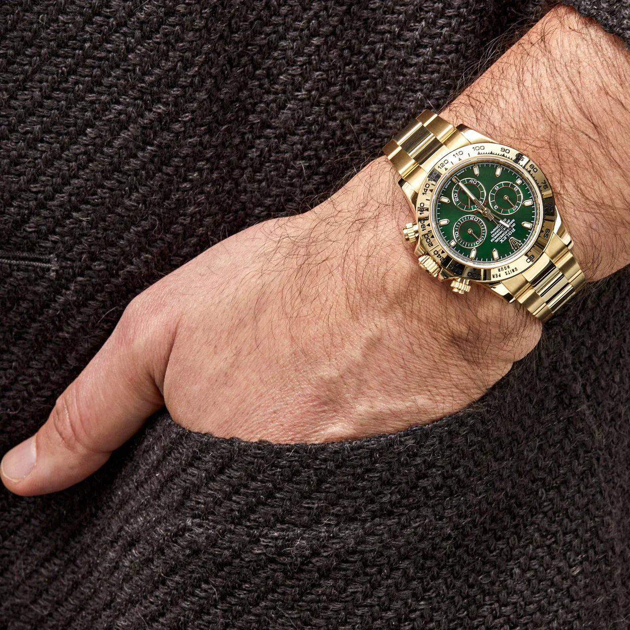 Rolex Daytona Green Dial 43 mm Metal Bracelet Men's Watch (Ref. 103)