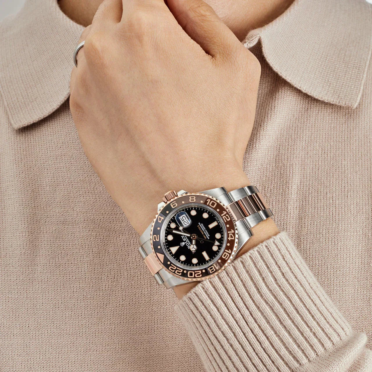 Rolex GMT-Master II Black Dial Metal Bracelet Men's Watch (Ref. 010)