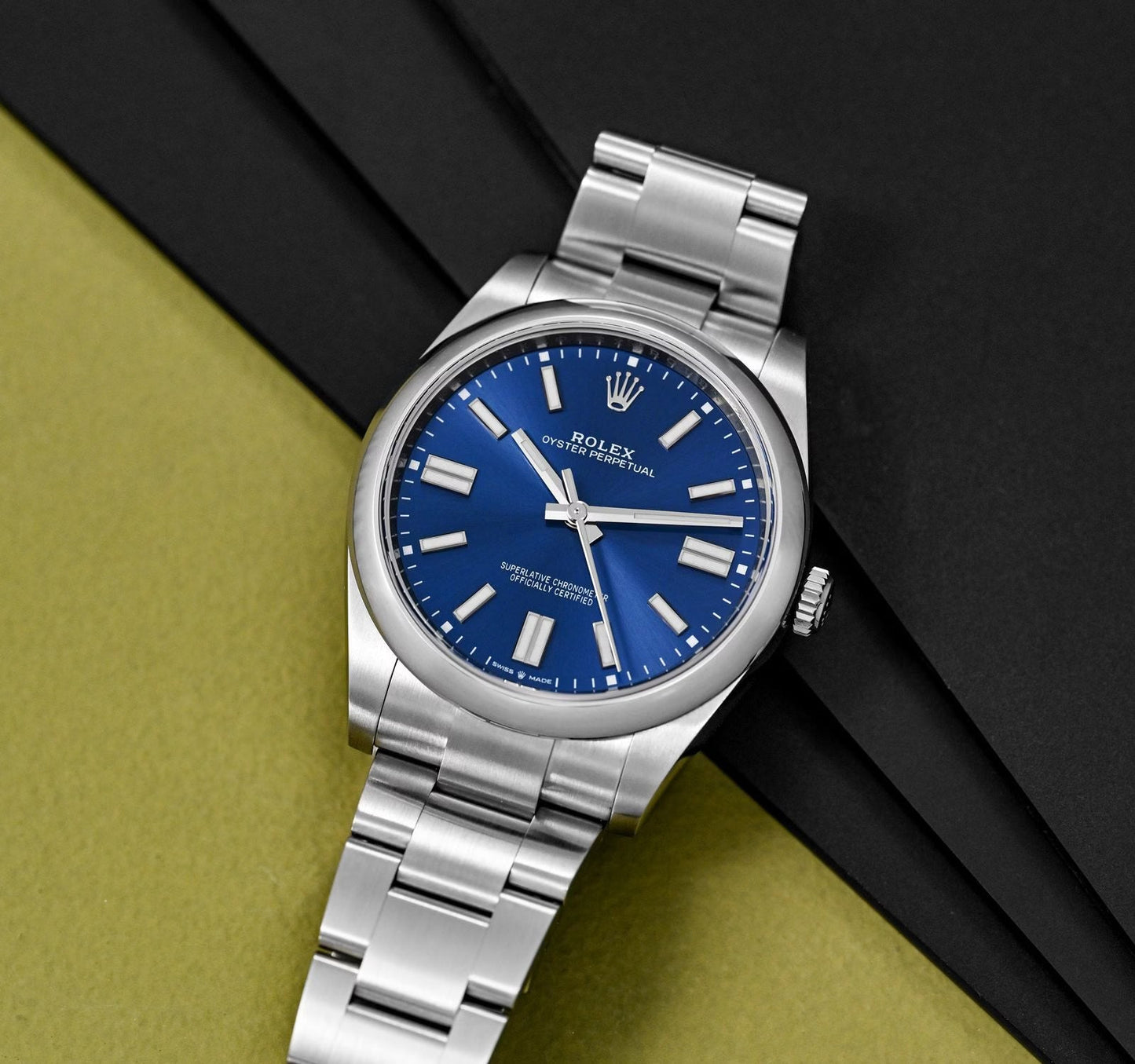 Rolex Perpetual Blue Dial 41 mm Metal Bracelet Men's Watch