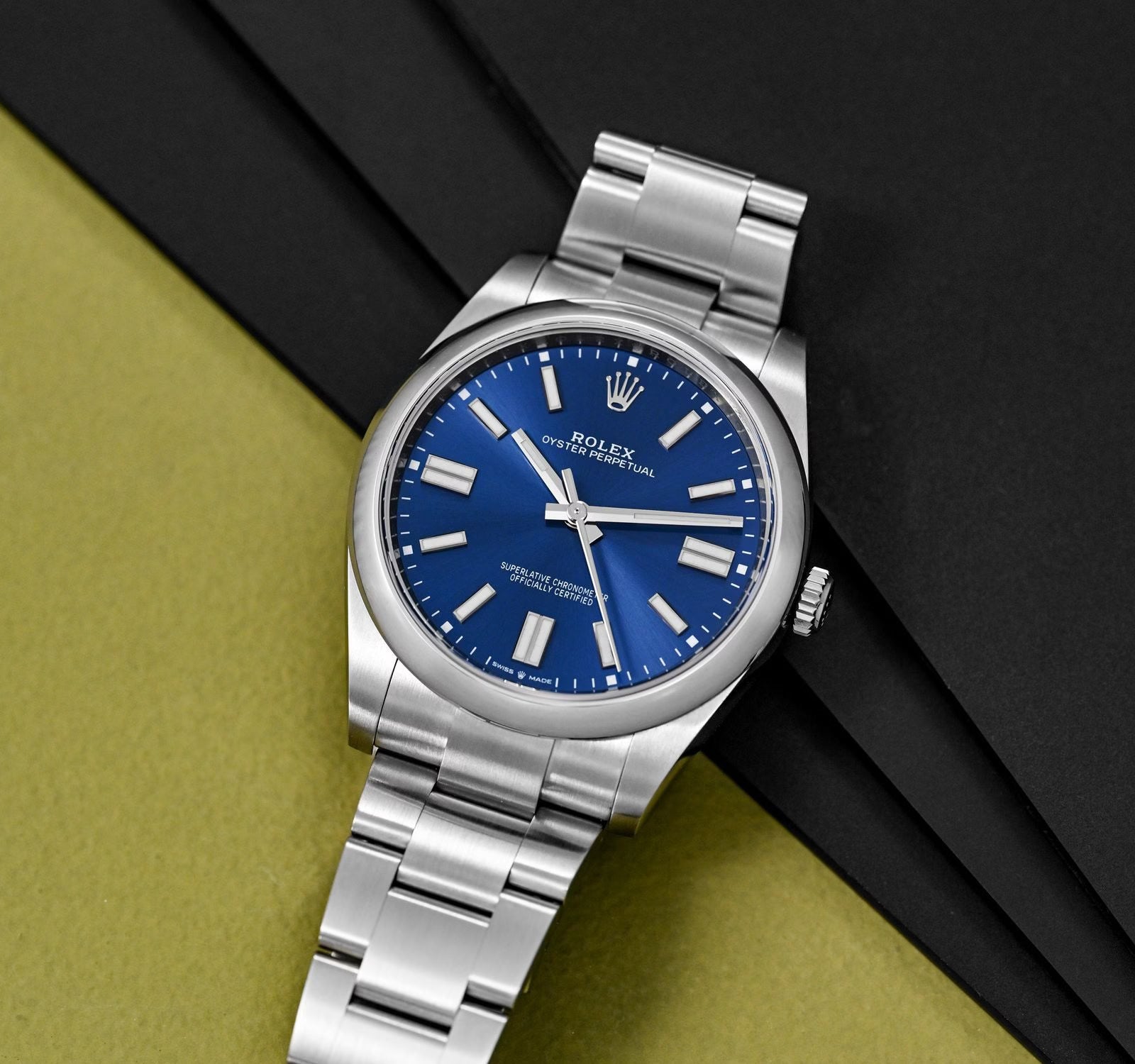 Rolex Perpetual Blue Dial 41 mm Metal Bracelet Men's Watch