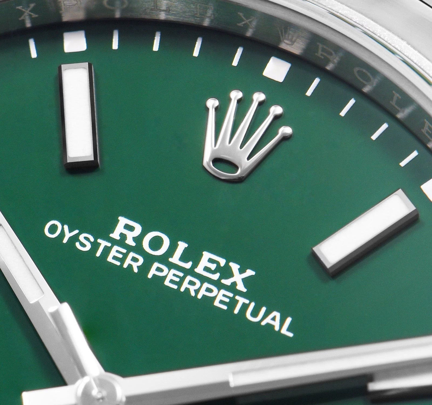 Rolex Perpetual Green Dial 41 mm Metal Bracelet Men's Watch