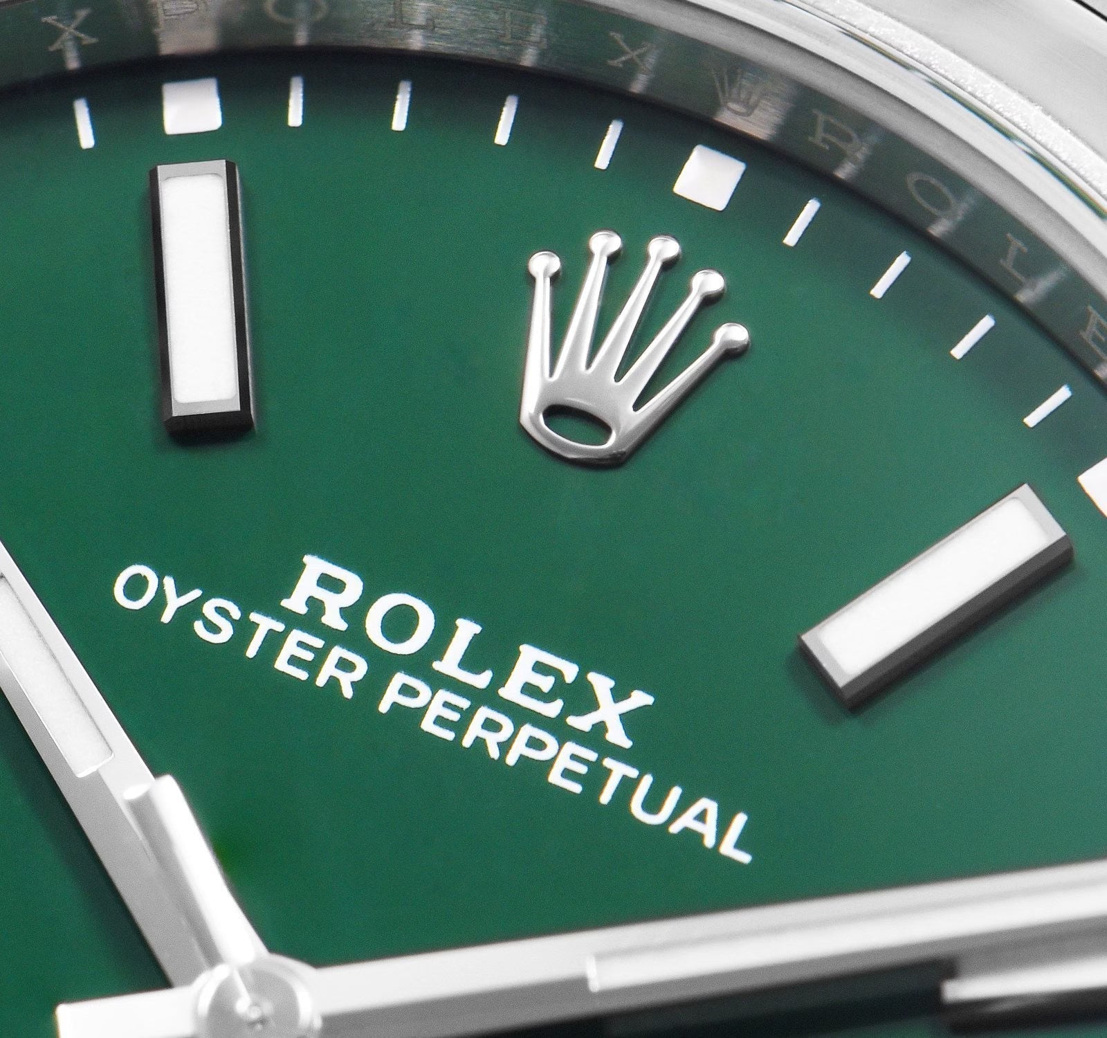 Rolex Perpetual Green Dial 41 mm Metal Bracelet Men's Watch