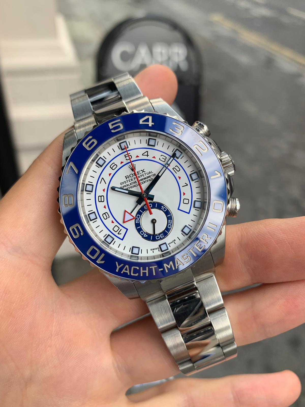 Rolex Yacht-Master II White Dial 44 mm Metal Bracelet Men's Watch (Ref. 085)