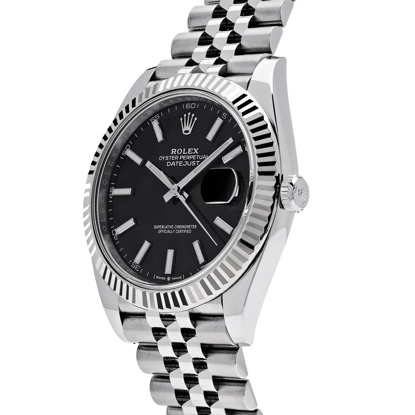 Rolex Datejust Black Dial 41 mm Metal Bracelet Men's Watch (Ref. 031)