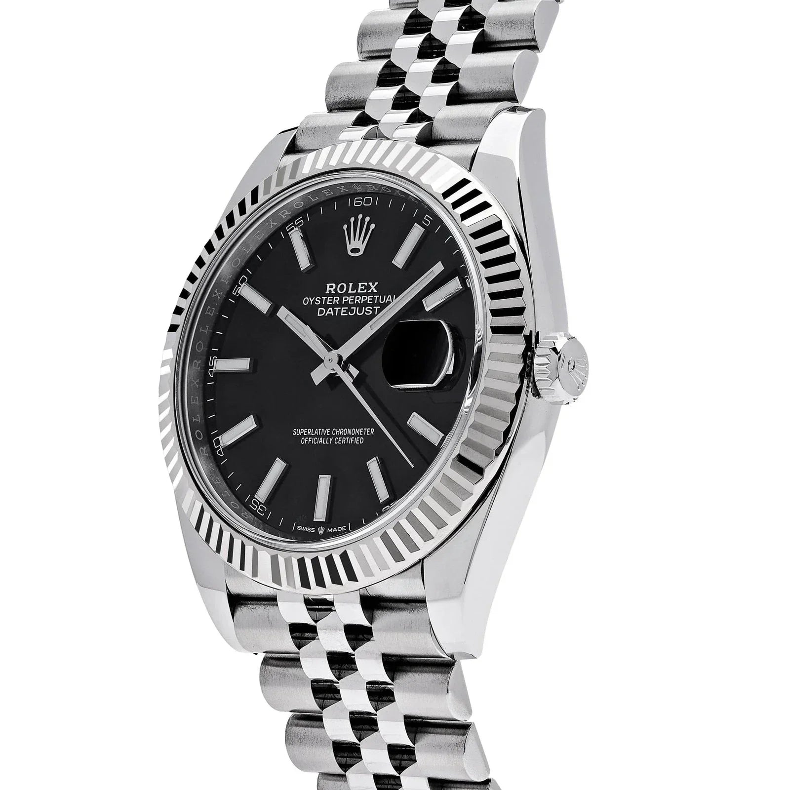 Rolex Datejust Black Dial 41 mm Metal Bracelet Men's Watch (Ref. 031)