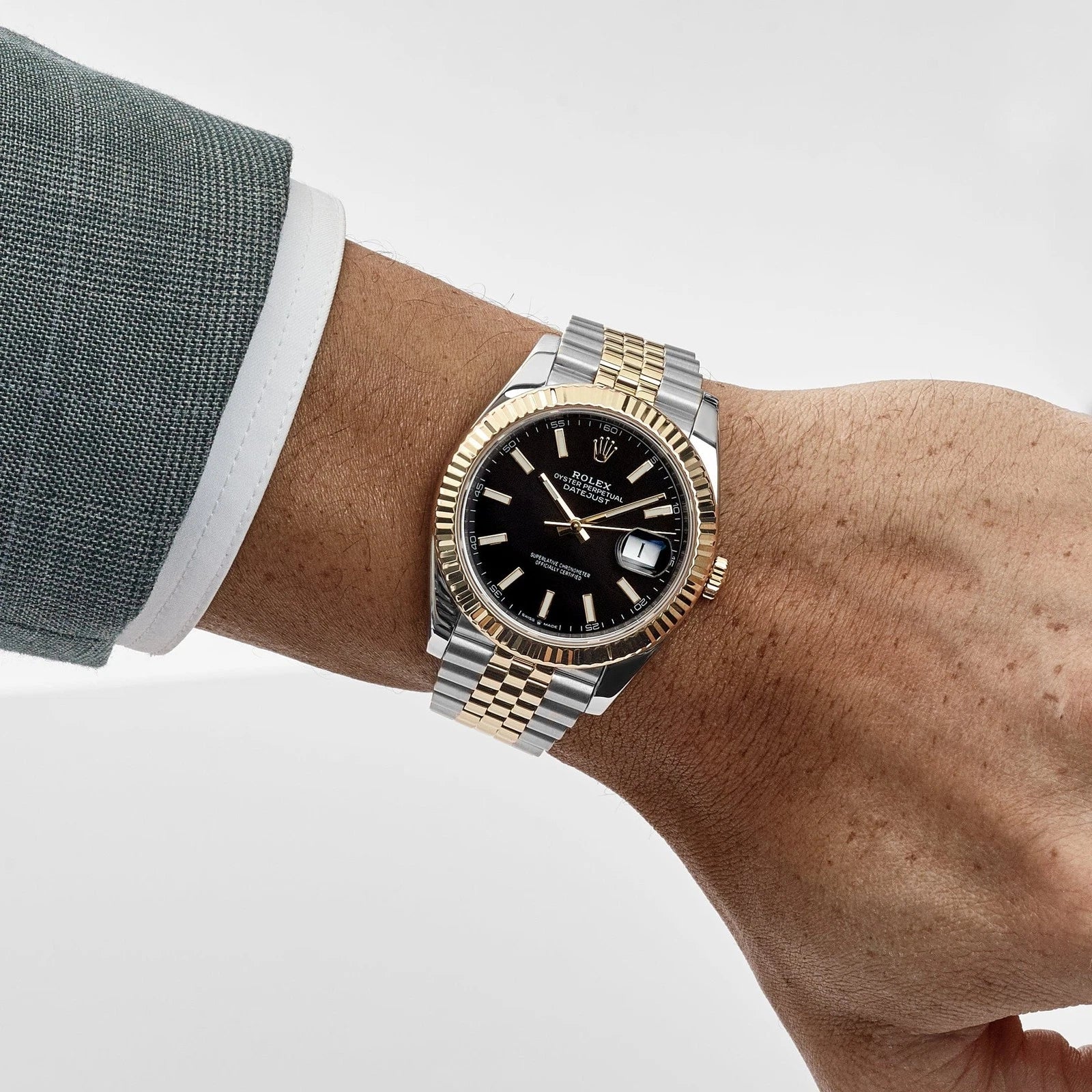 Rolex Datejust Black Dial 41 mm Metal Bracelet Men's Watch (Ref. 079)