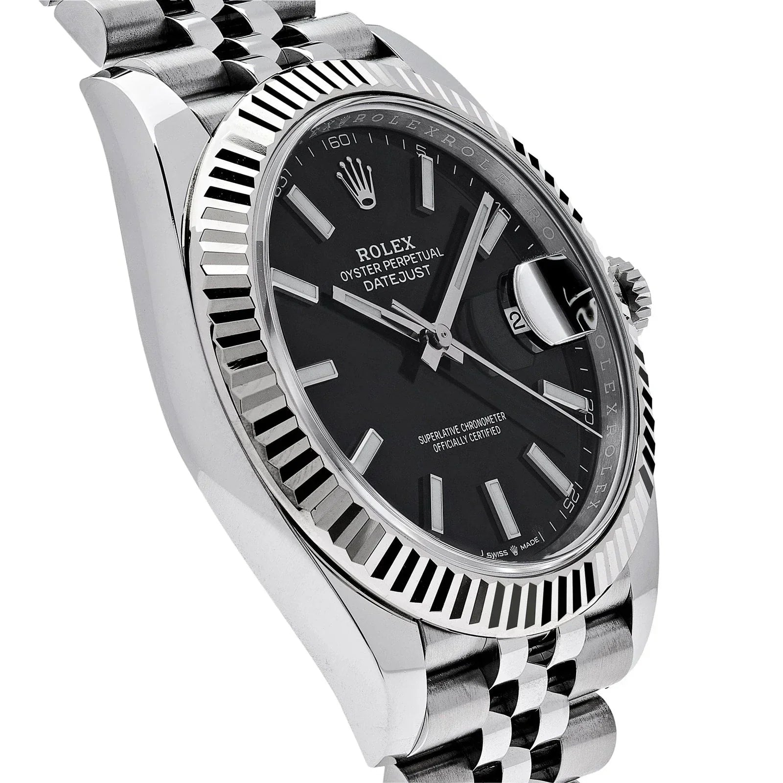 Rolex Datejust Black Dial 41 mm Metal Bracelet Men's Watch (Ref. 031)