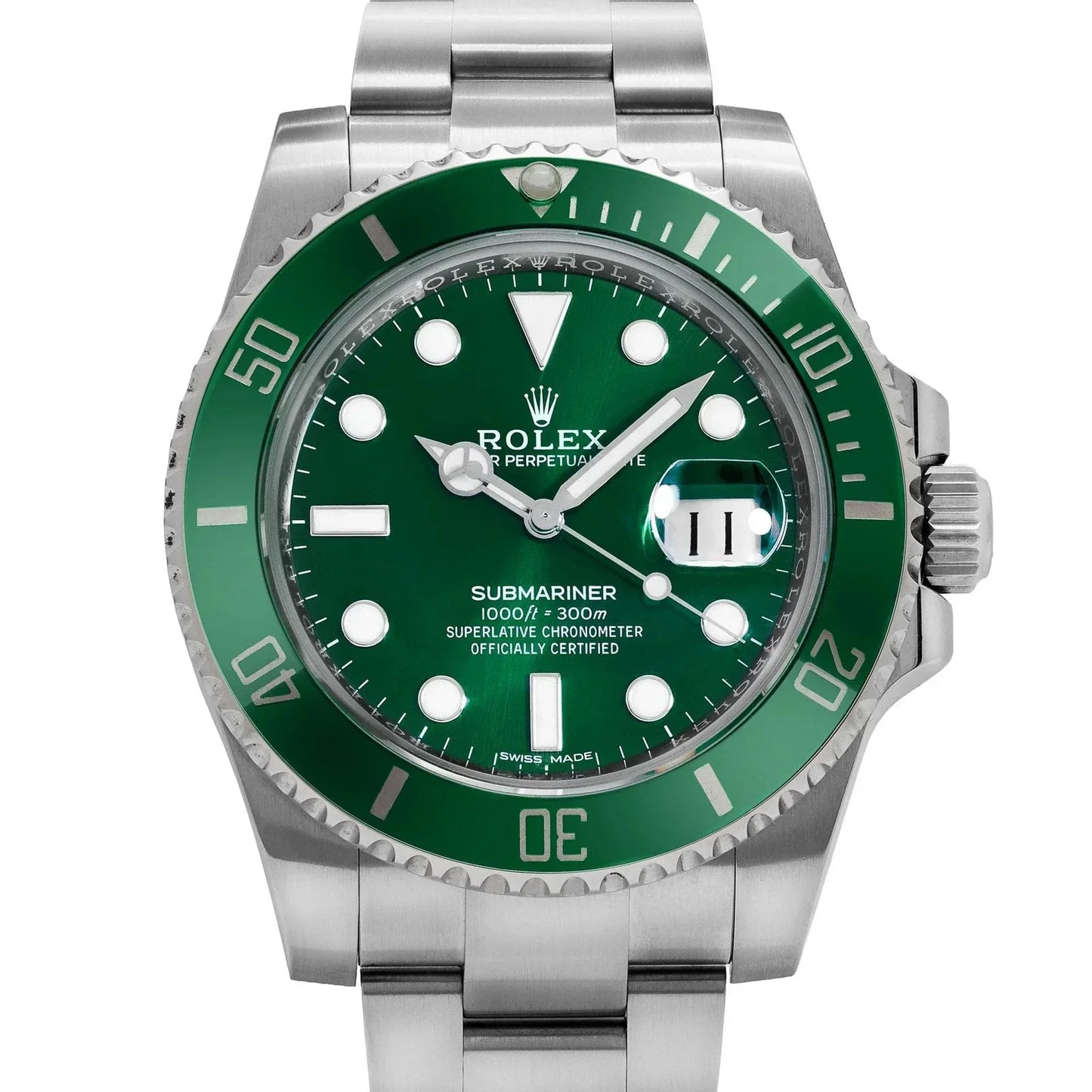 Rolex Submariner Green Dial 41 mm Metal Bracelet Men's Watch