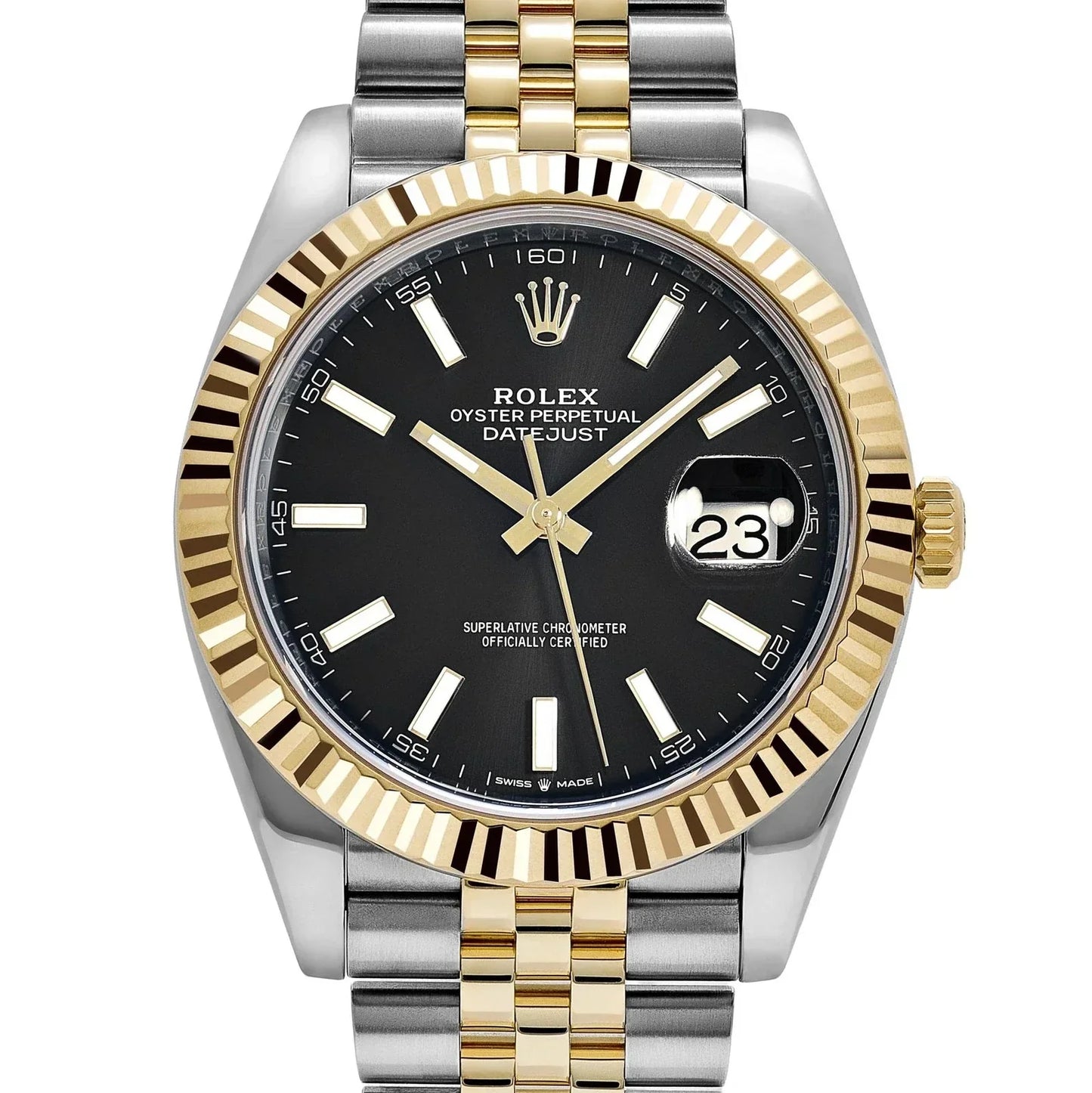 Rolex Datejust Black Dial 41 mm Metal Bracelet Men's Watch (Ref. 079)