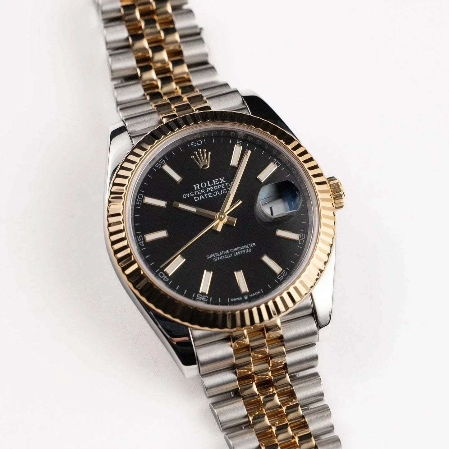 Rolex Datejust Black Dial 41 mm Metal Bracelet Men's Watch (Ref. 079)