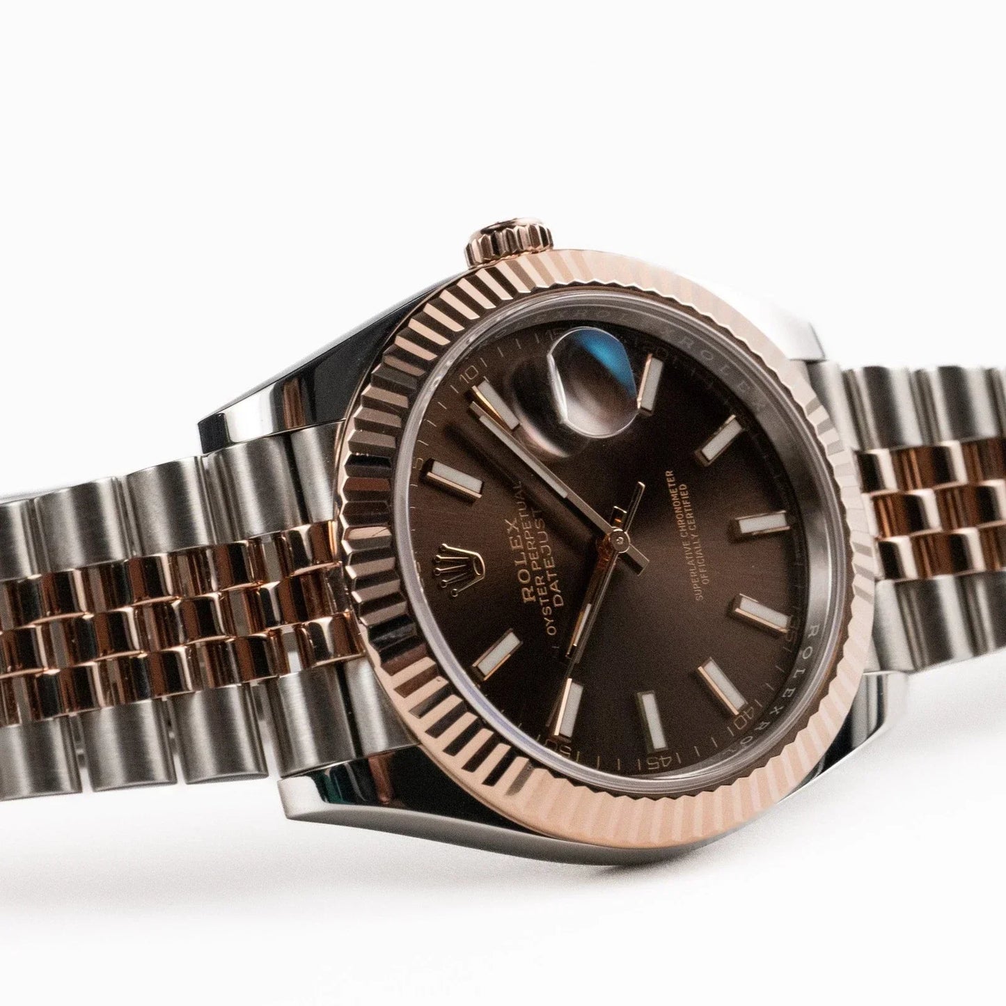 Rolex Datejust Brown Dial 41 mm Metal Bracelet Men's Watch