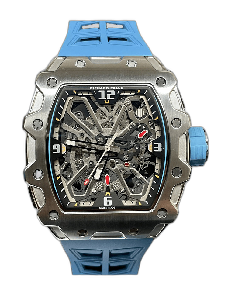 Luxury Replica Richard Mille RM 35-03 Rafael Nadal Skeleton Dial Blue Strap Watch For Men