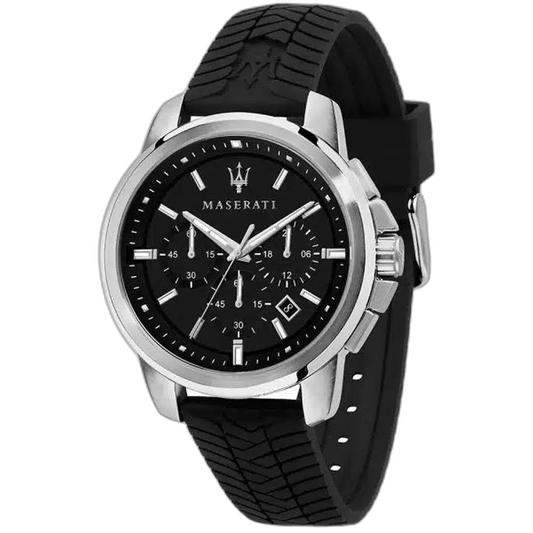 Maserati Black Dial 44 mm Rubber Strap Men's Watch R8871621014