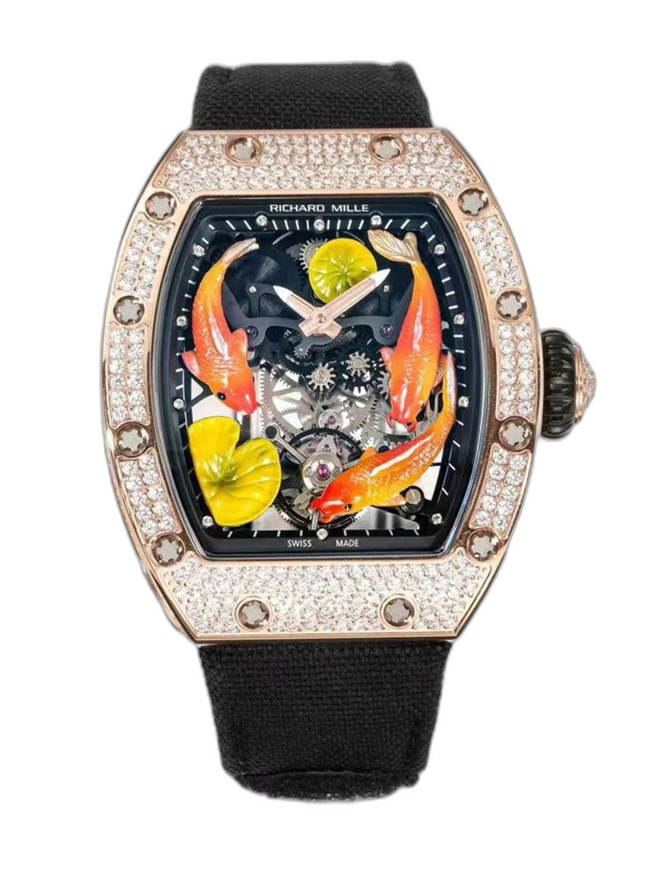Replica Richard Mille RM S10 Koi Tourbillon Watch - Rose Gold & Diamond