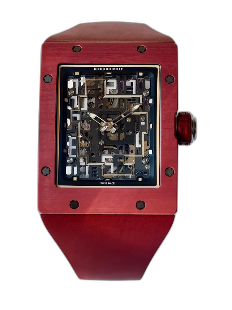 UMI Richard Mille RM 16-02 Terracotta Quartz TPT Skeleton Red Rubber Strap Replica Watch