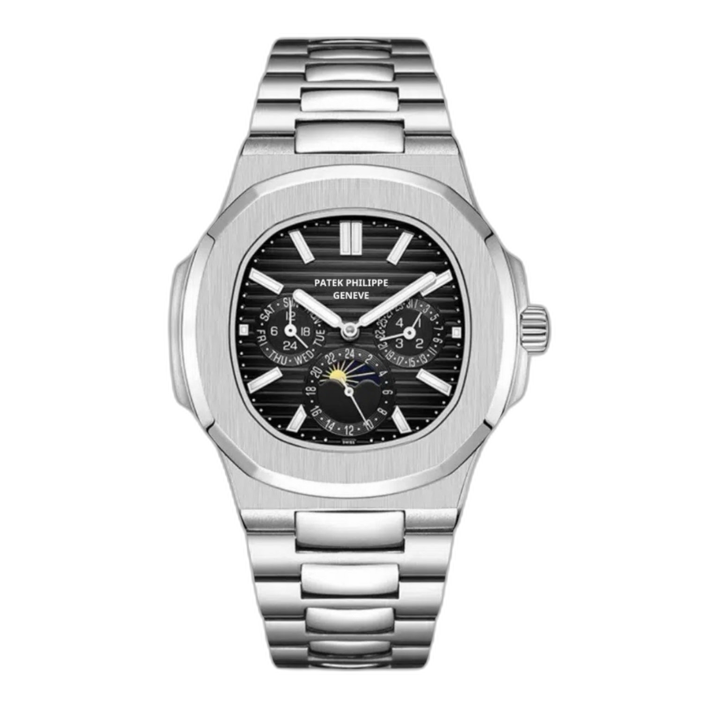 Patek Philippe Nautilus Black Dial 41 mm Bracelet Men's Watch (Ref. V2)