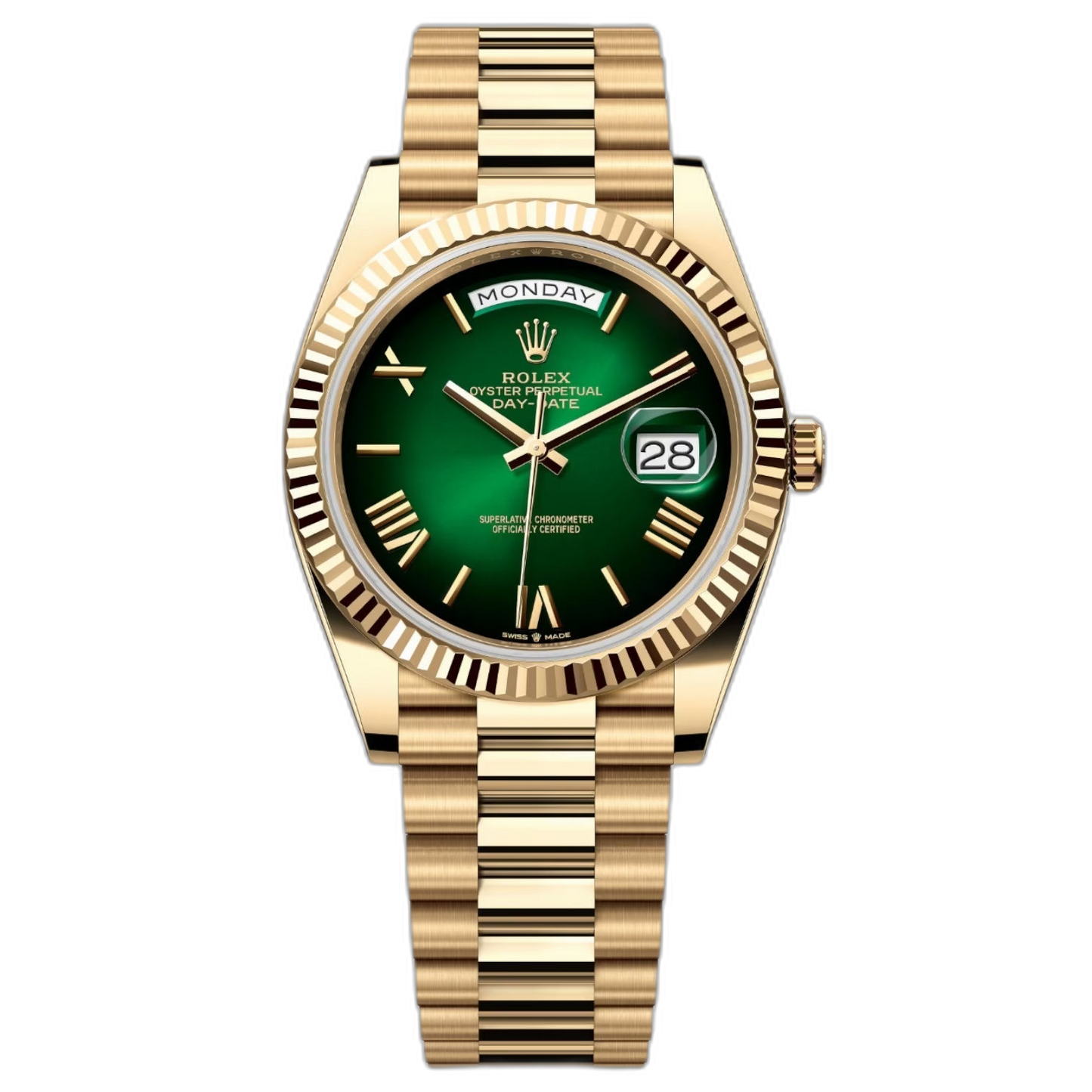 Rolex Day-Date Green Dial 41 mm Metal Bracelet Men's Watch (Ref. 013)