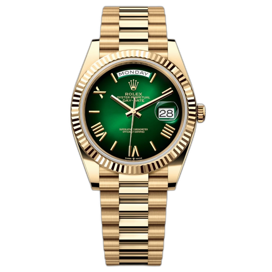 Rolex Day-Date Green Dial 41 mm Metal Bracelet Men's Watch (Ref. 013)