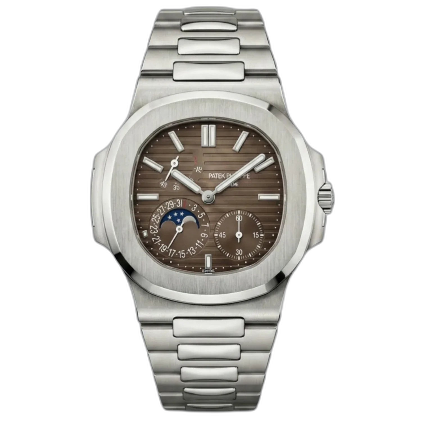 Patek Philippe Nautilus Brown Dial 41 mm Rubber Strap Men's Watch
