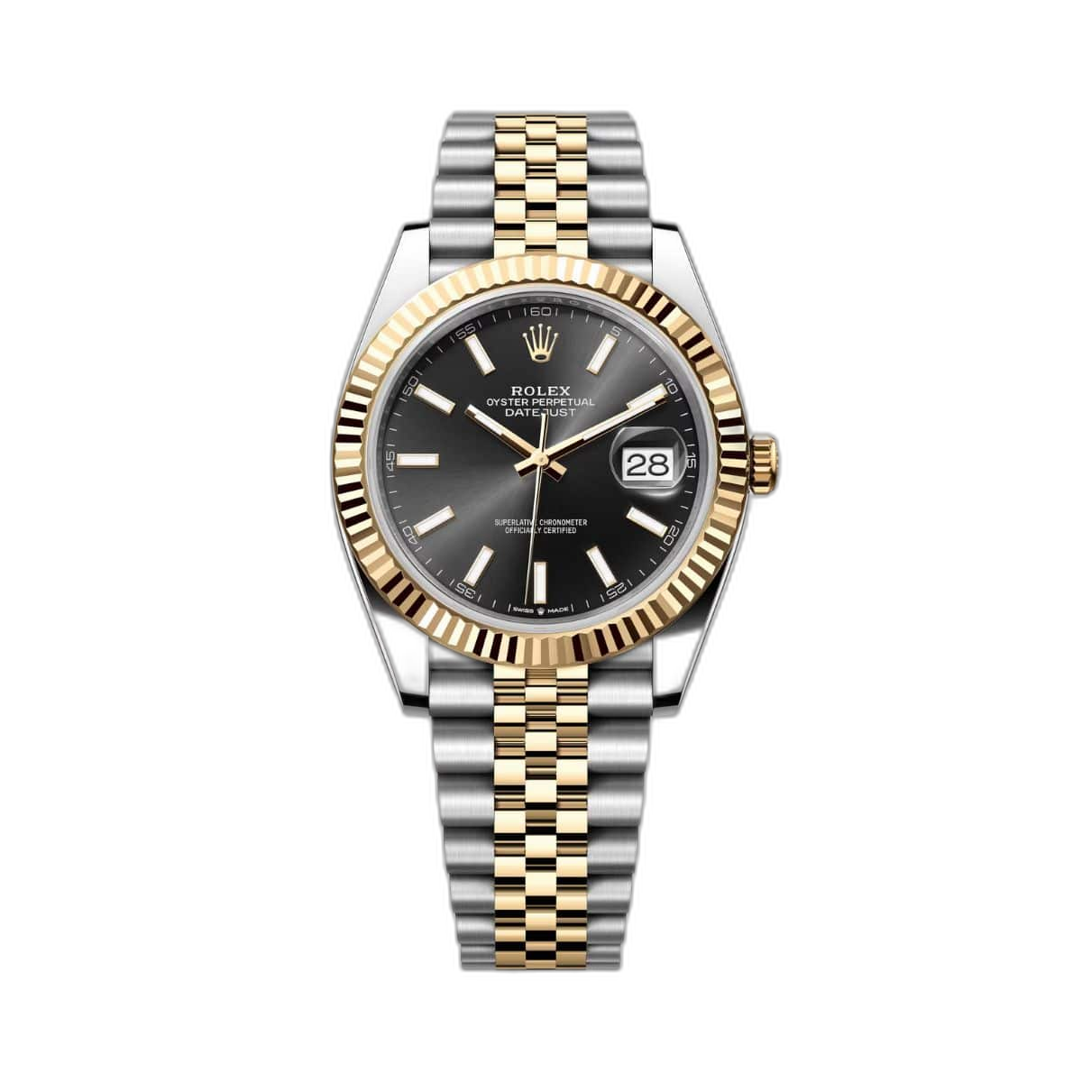 Rolex Datejust Black Dial 41 mm Metal Bracelet Men's Watch (Ref. 079)