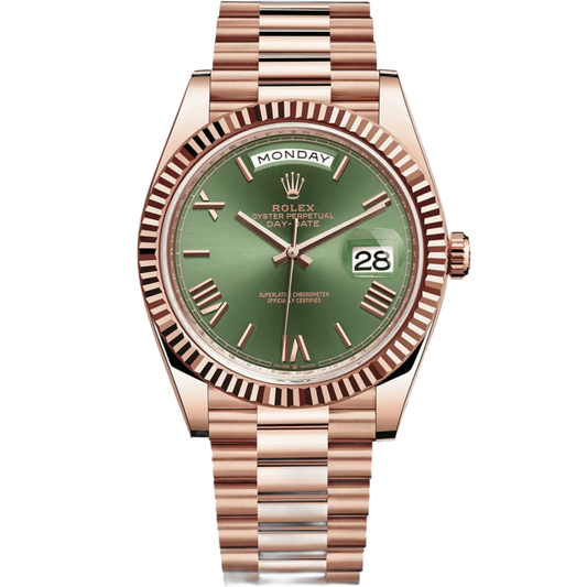 Rolex Day-Date Green Dial 41 mm Metal Bracelet Men's Watch (Ref. 038)