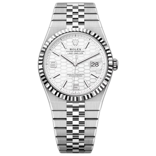 Rolex Land-Dweller White Dial 41 mm Metal Bracelet Men's Watch