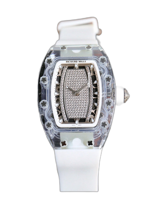 Super Clone Richard Mille RM 07-02 Replica Diamond Pavé Dial Sapphire Crystal Case Women's Watch