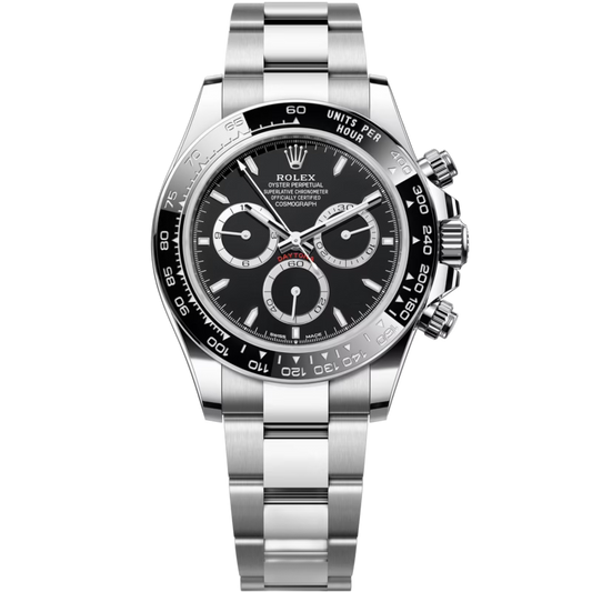 Rolex Daytona Black Dial Metal Bracelet Men's Watch
