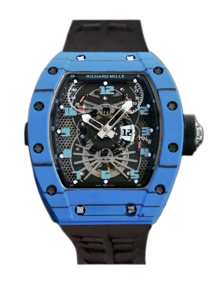 Replica Richard Mille RM022 Blue Carbon Skeleton Dial Automatic Movement 40x50mm