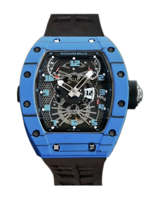 Replica Richard Mille RM022 Blue Carbon Skeleton Dial Automatic Movement 40x50mm