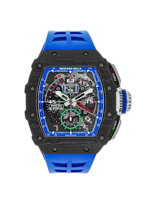 Richard Mille RM 11-04 Replica Skeleton Dial Blue Rubber Strap Luxury Sports Watch