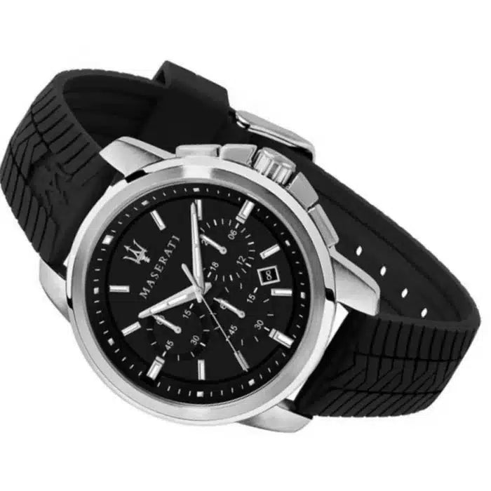Maserati Black Dial 44 mm Rubber Strap Men's Watch R8871621014